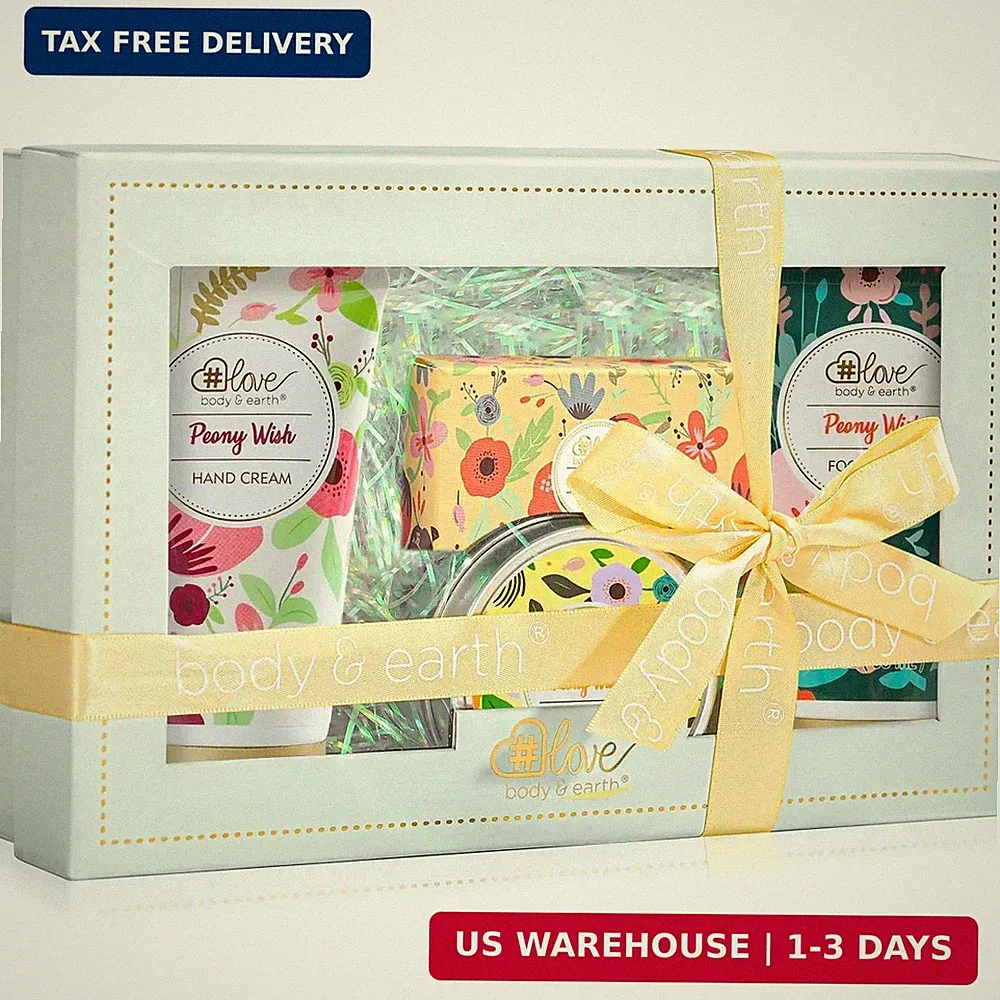 BODY & EARTH # LOVE Hand Cream Gifts Set for Women,Mothers Day Gifts Set,Peony W