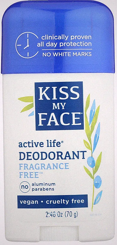 Kiss My Face Active Life Deodorant Fragrance Free 1 Each 2.48 Oz