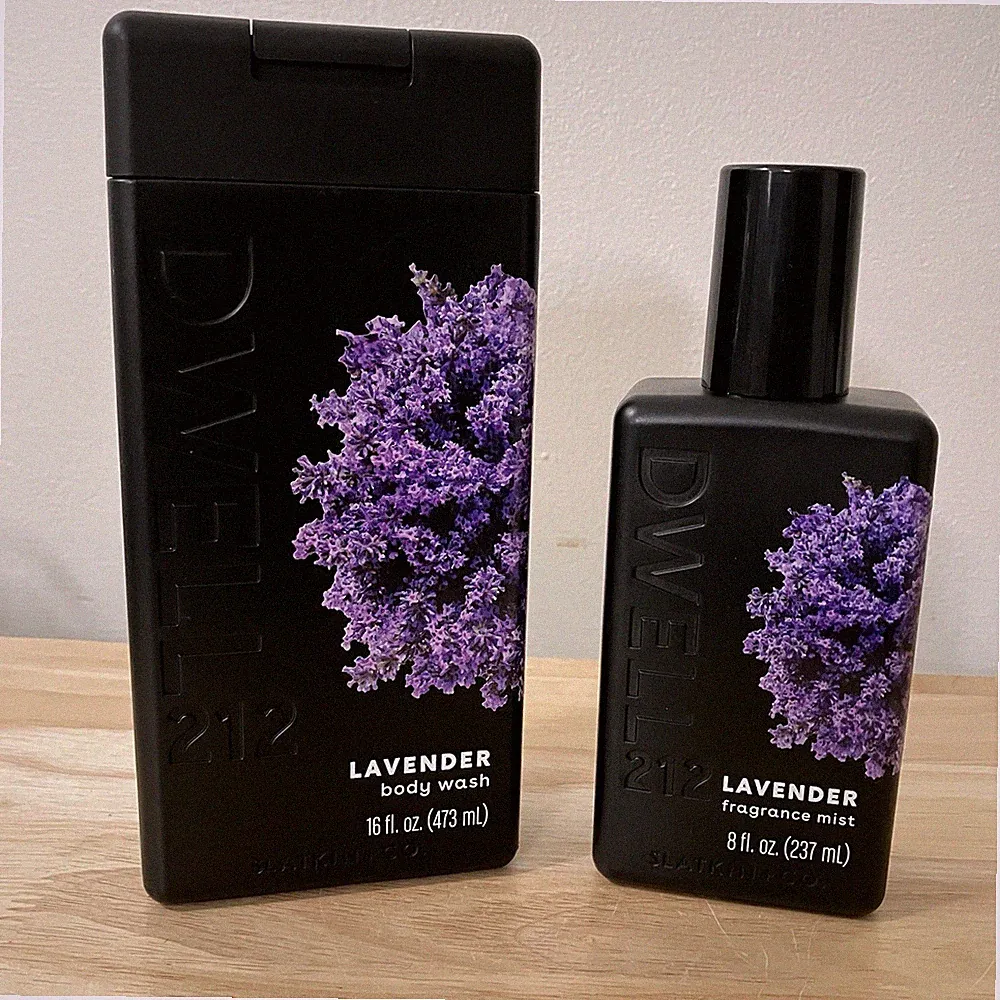 Lavender Body Wash Fragrance Mist 12 oz 8oz Slatkin & Co Dwell 212 NEW 2pc Set
