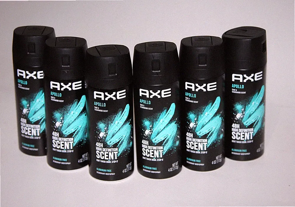 LOT (6) AXE APOLLO DEODORANT BODY SPRAY SAGE & CEDARWOOD SCENT 4 OZ